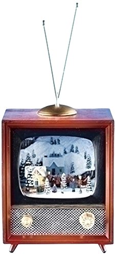 Musical TV Figurine with Rotating Train