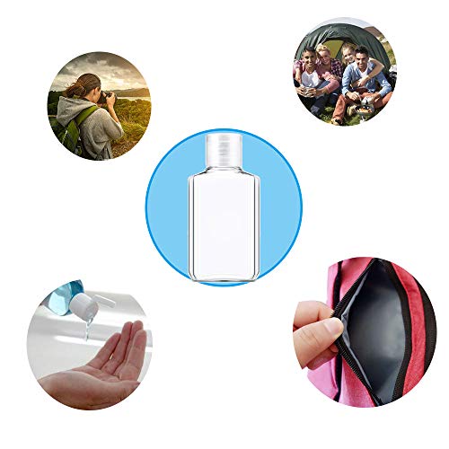 30 Pack 2 Oz Clear Plastic Refillable FlipTop Bottles,Mini Travel