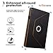 ZoneFoker All New Kindle Fire HD 10 Tablet Leather Case (9th/7th Generation,2019/2017 Released), Auto Sleep/Wake 360 Protection Multi-Angle Viewing Folio Stand Cases - Black/Brown