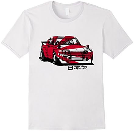 Men's Japanese Classic Car, Auto Racing Motorsports T-Shirt Large White