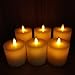 smtyle Fake Candles for Flameless Fireplace Candelabra Holder Battery Operated Flickering Moving Flame Wick Pillar with Remote Control Timer Ivory Flat Top 6