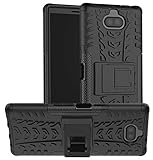 Sony Xperia 10 Plus Case SunRemex Durable Armor with Full Body Protective and Resilient Shock Absorption and Kickstand Design for Sony Xperia 10 Plus Phone (Black)