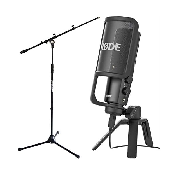 Rode NT-USB Mikrofon Nierencharakteristik Kondensator mit Tischstativ und Popschutz + keepdrum MS106BK Mikrofonständer…