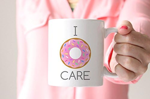 SAYOMEN - I DONUT CARE coffee mug, donut with sprinkles, donuts and coffee, funny coffee mug, donut bother me, donut life MUG 15oz