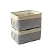 TheWarmHome Storage Basket for Organizing - 3 Pack 14x10x7 inch Large Collapsible Storage Bin for Shelves, Fabric Storage Cubes for Organizer ClosetCloth Gift Toy (Grey & Gold)