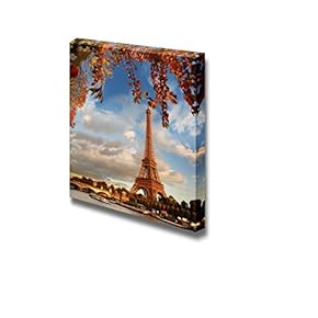 Canvas Prints Wall Art - Eiffel Tower in Autumn, Paris, France | Modern Wall Decor/Home Decoration Stretched Gallery Canvas Wrap Giclee Print & Ready to Hang - 12" x 12"