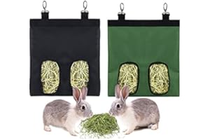 TANGTTY 2 Pieces Guinea Pig Hay Feeder Bag Bunny hay Bag Small Animal Hay Feeder Storage Hay Bag Hanging Feeder Sack for Chinchilla Bunny Rabbit Feeder Fabric Bag Chinchilla Food Feeder Storage Bag