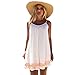 FAPIZI ♥ Women Dress Women Backless Short Summer Beach Mini Dress Sundress (XL, White)