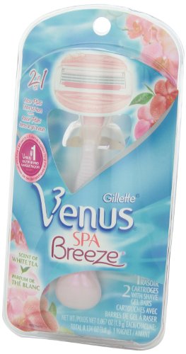 Gillette Venus Comfortglide Women's Razor with 2 Razor Blade Refills, White Tea, Womens Razors / Blades