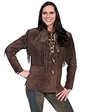 Scully Women's Fringe Boar Suede Blazer Chocolate Large