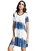 Romwe Loose Casual Short Sleeve Tie Dye Ombre Swing T-Shirt Tunic Dress