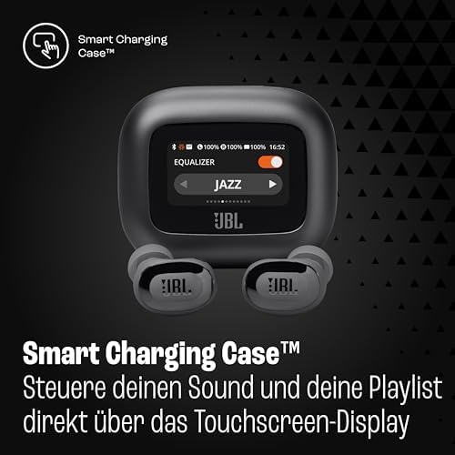 Live Buds 3, Wireless Earbud-Kopfhörer mit Bluetooth, 40 Stunden Akkulaufzeit, True Adaptive Noise Cancelling und hochauflösendem JBL Signature Sound, IP55 wasserfest, Schwarz
