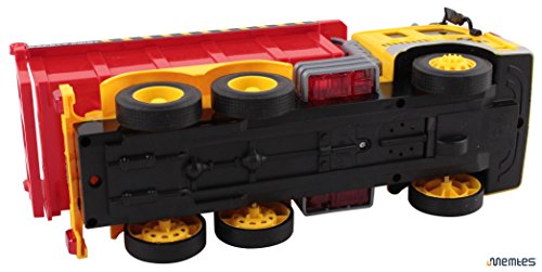 Memtes Friction Powered Dump Truck Toy with Lights and Sound for Kids