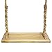 Aoneky Natural Wood Tree Swing Seat, Kids Children Adult Backyard Outdoor Replacement Rope Wooden Swing Set, Round (Square)