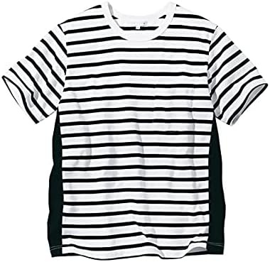 Amazon Nissen ニッセン Tシャツ カットソー 綿100 トップス ワイシャツ 立体設計 スッキリ見えボーダー半袖tシャツ 消臭テープ付 Tシャツ カットソー 通販