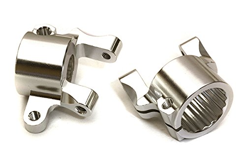 Integy RC Model Hop-ups C27157SILVER Billet Machined Alloy Front Caster Blocks for Axial 1/10 SCX10 II (#90046-47)