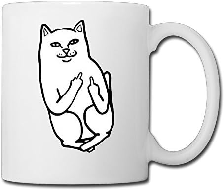 Middle Finger Cat Cool Ceramic Travel Coffee Mugs