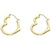 14k Gold Heart Shaped Hoop Earrings (13 x 15mm)