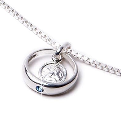 Taufring mit Schutzengel Safir Ø 12 mm 925/- Sterling Silber Taufgeschenk