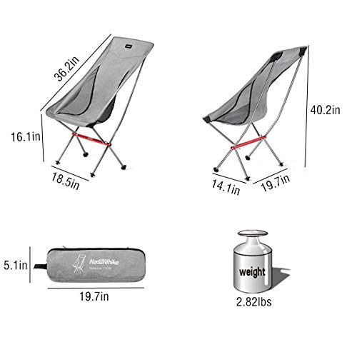 Naturehike Lightweight High Back Camping Chair, Backpacking Chair Heavy
