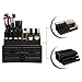 SONGMICS Makeup Organizer 4 Drawers Cosmetic Storage Display with 15 Top Compartments 2 Pieces Set Black UJMU04B