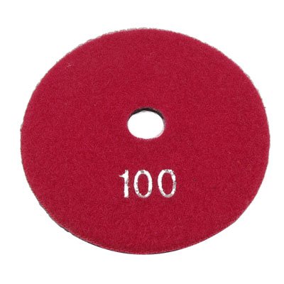 Uxcell Marble Concrete Granite Diamond Resin Polishing Pad 100 Grit, 10cm, Red