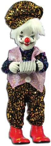 Moving Clown Playing Accordion Music Box 13"h "King of the Road"