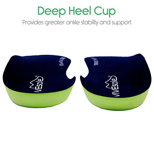 Orthotic Shoe Inserts by Vivesole - 3/4 Insole for Plantar Fasciitis, Foot Arch and Heel Pain Relief - Cups Support for Men and Womans Feet - Similar to Custom Fit - For Walking, Running and Exercises