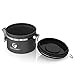Coffee Gator Stainless Steel Coffee Grounds and Beans Container Canister with Date-Tracker, CO2-Release Valve and Measuring Scoop, Small, Gray
