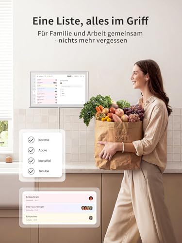 Airzeen Digital Calendar, Electronic Wall Calendar for Family Planner, Day, Week, Month Planner, 10.1 Inch Family Calendar with Picture Frame, Tasks, Rewards, Meals, Weather, Lists, Alarm Clock