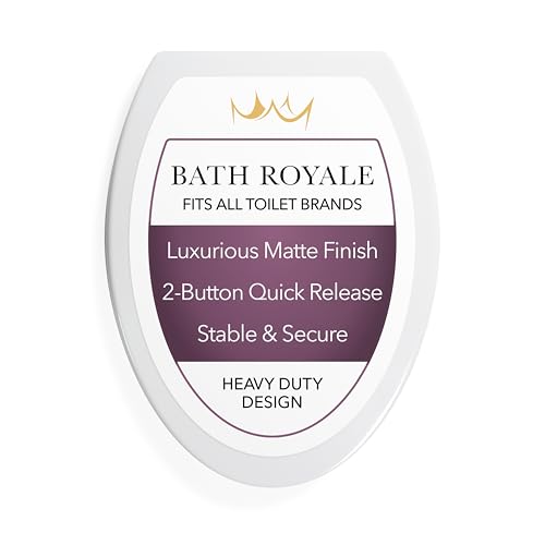 Bath Royale Heavy Duty & Soft Close Toilet Seat Elongated BR237-00 Scratch Resistant, Fits All Toilet Brands, MasterSuite Series