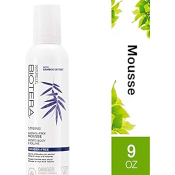 Biotera Alcohol-Free Styling Mousse, with Bamboo Extract, Paraben-Free, 9-Ounce