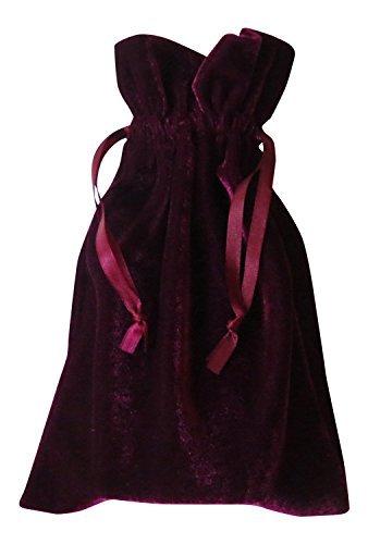 Tarot And Dice Bag: Wine Velvet Bag 6X9"