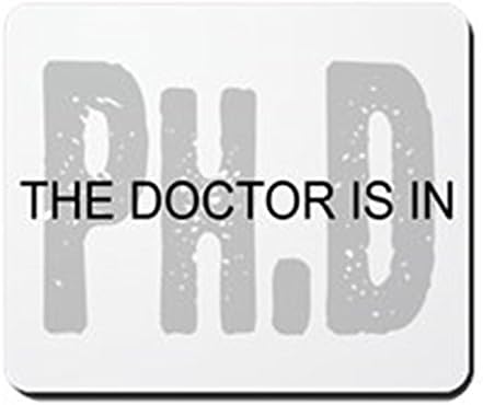 Gaming Mouse Pad for Notepad Phd The Doctor Is In Non-slip Rubber School Desk Decor Mouse Pad for Laptop 10 x 8 Inch