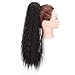 AISI QUEENS Long Wavy Drawstring Ponytail Synthetic Corn Wave Ponytail Extension Loose Deep Wave ponytail Hairpieces for Women (Color:2#)