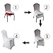 WELMATCH White Stretch Spandex Chair Covers Wedding Universal - 100 Pcs Banquet Wedding Party Dining Decoration Scuba Elastic Chair Covers (White, 100)