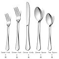 Silverware Set, 40-Piece Flatware Set, E-far Stainless Steel Eating Utensils Service for 8, Dinner Knives/Forks/Spoons, Simple & Classic Design, Mirror Polished & Dishwasher Safe