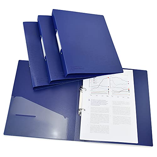 Rapesco 1660 2-Ring Binder, 35 mm Spine, A4, Blue, Pack of 4