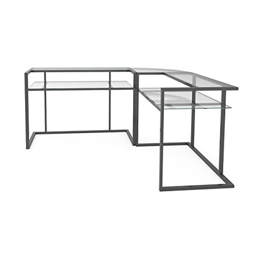 Ryan Rove Belmac Glass Large Modern LShaped Desk Corner Computer