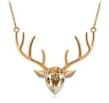 bestwishes2u Austrian Crystal Necklace Elk Necklaces Antlers Collarbone Chain