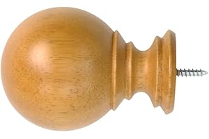 LUMI HOME FURNISHINGS LUMI Wood Ball Finials for 1-3/8 in. Pole (2-Pack) (Heritage Oak)