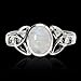 Chuvora 925 Sterling Silver 9 mm Genuine White Oval Moonstone Celtic Band Ring - Nickel Free Size 8