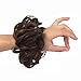 Haironline Scrunchie Scrunchy Bun Up Do Hair piece Hair Ribbon Ponytail Extensions Wavy Curly DARK BROWN MIX LIGHT AUBURN