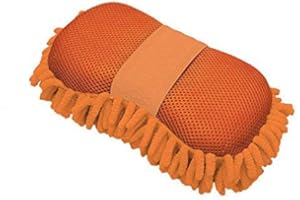 X XINDELL XINDELL Chenille Car Wash Mitt – Premium Microfiber Scratch-Free Sponge for Auto Exterior & Interior Cleaning, Lint-Free Car Care Accessory (Orange)