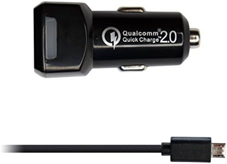 New Fast Rapid Dual Port Micro USB Car Charger for Samsung Galaxy S7 S6 Note 5 4 - Universal Motorola HTC LG - 3 feet/1 meter - White - Quick Charge 2.0 - Black