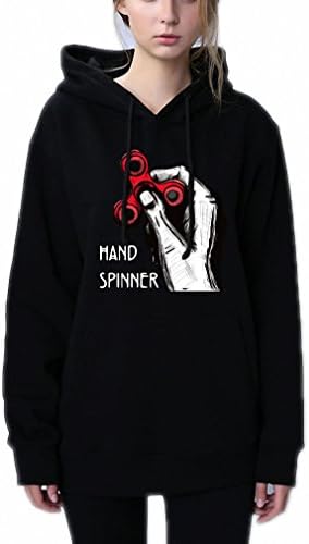 Nice Hand Spinner womens hoodies Harajuku Streetwear sweatshirts Autumn Winter Plus velvet hoodie Colourful Youth sweatshirt Plus velvet Black XXL