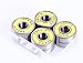 Mini Skater Abec 9 Precision 608 ZZ Bearings for Longboards and Skateboards (8pcs,Yellow)