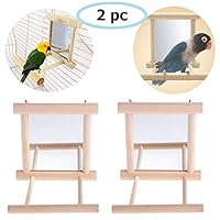 Old Tjikko Bird Swing, Parrot Cage Toys,Swing Hanging Play with Mirror for Greys Parakeet Cockatoo Cockatiel Conure Lovebirds Canaries Little Macaw African Parrot (2pc Bird Mirror)