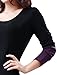 Allegra K Women Scoop Neck Long Sleeve Colorblock Panel Slim Fit Tunic Shirt Small / US 6 Black