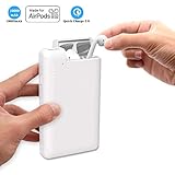 10000mah Power Bank Portable Phone Charger with AirPods Charging Case Cover built-in, USB Type C Ports 5V 3A Fast Charge External Battery Compatible with AirPod 1/2, iPhone, iPad, Samsung Galaxy, more